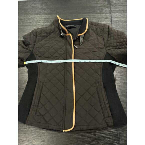 Zara Women’s Quilted Black Riding Jacket size Small/Medium - Picture 10 of 11